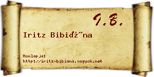 Iritz Bibiána névjegykártya